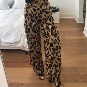 Leopard Wide-Leg Pants
